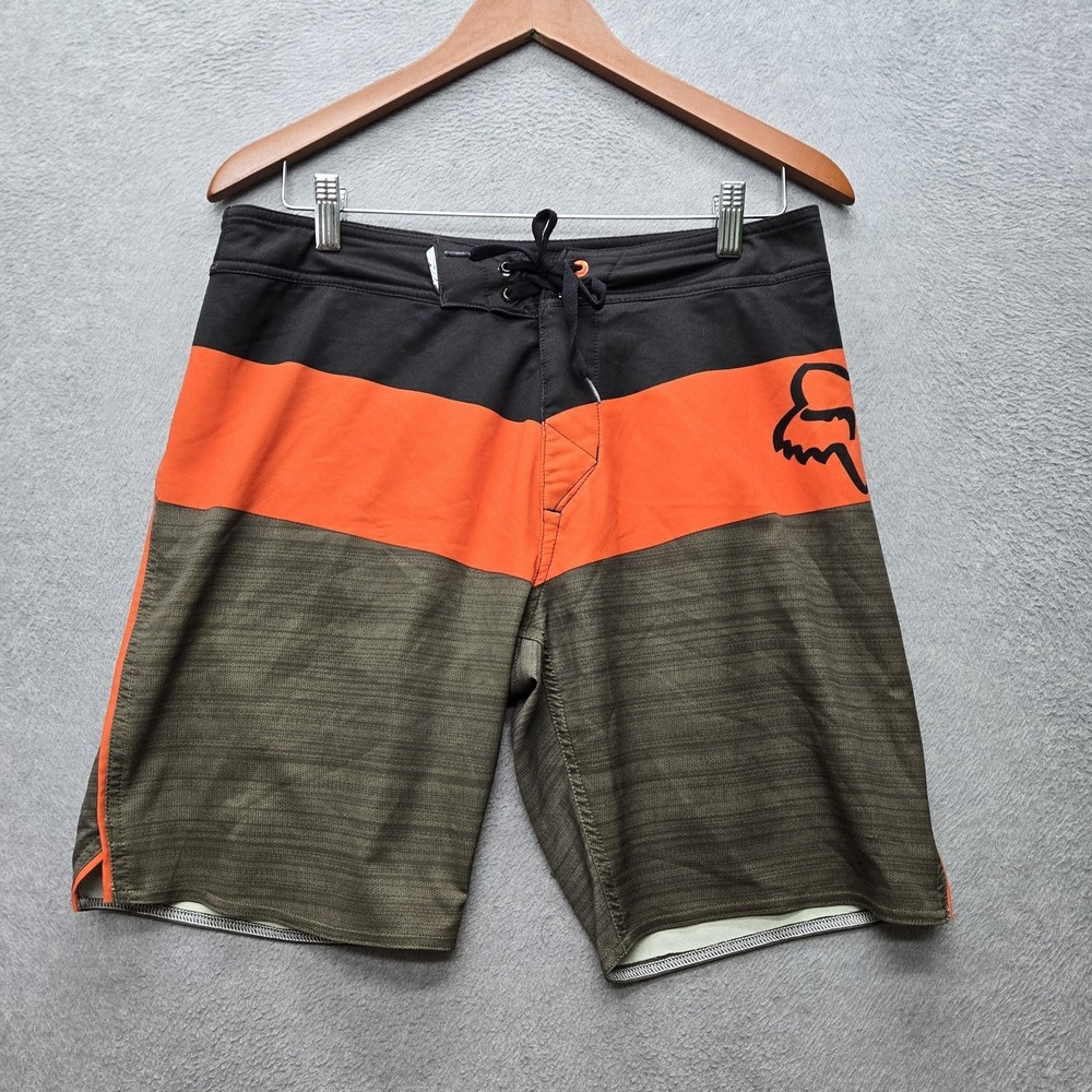 Fox‎ Men Shorts 30 Olive Swimwear Colorblock Activewear Shorts Board Shorts